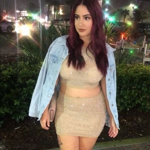 Matching two piece top and skirt